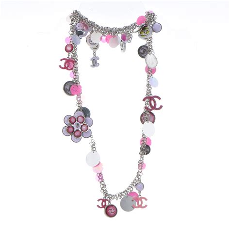 chanel pink enamel necklace|chanel necklace outlet.